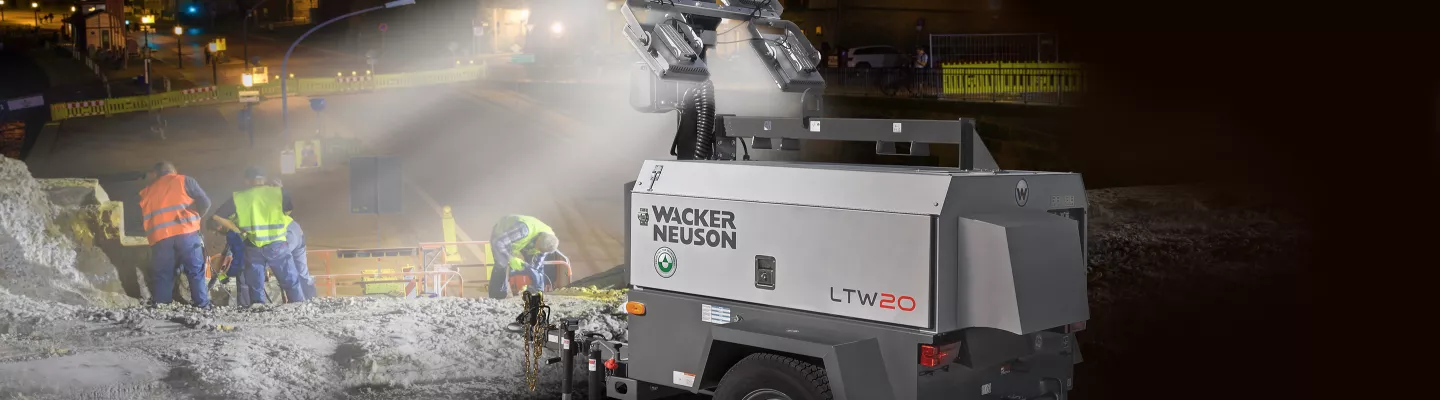 Wacker light tower at a jobsite