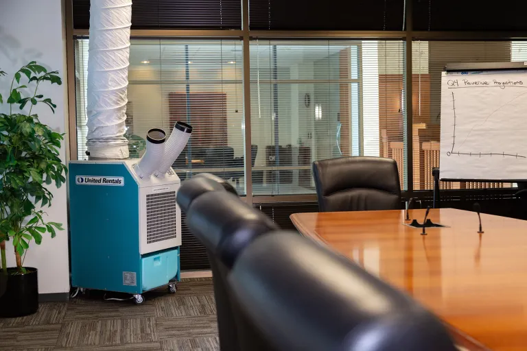 A spot cooler in a conference room