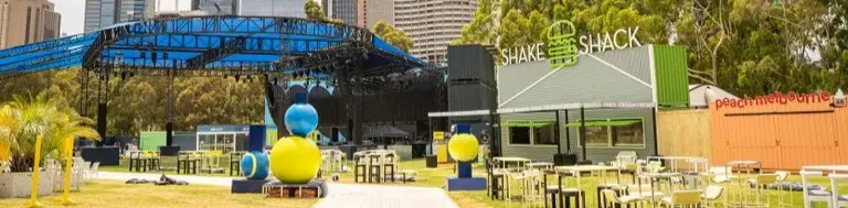 Container-based event installation for the Australian Open.
