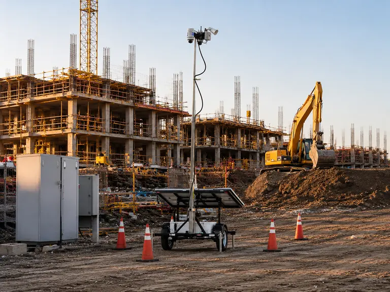 Security cameras at a construction site