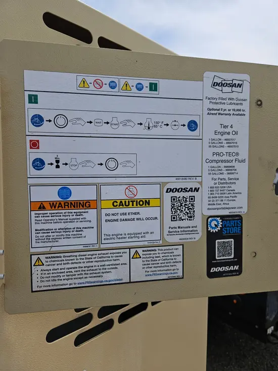 2021 Doosan P425/HP375WCUT4 Air Compressor