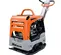 Orange Multiquip reversible vibratory plate compactor