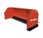 Red and black BOBCAT SNOWPUSHER Snow Plow Attachment for Skid Steer