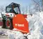 Red and black BOBCAT SNOWPUSHER Snow Plow Attachment for Skid Steer