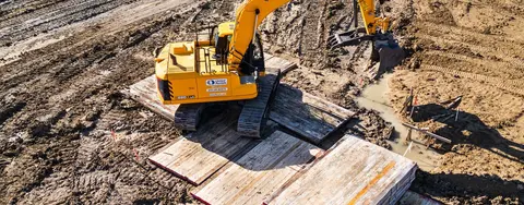 ground protection mats at a jobsite