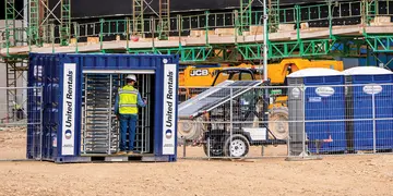 Turnstile at a construction site