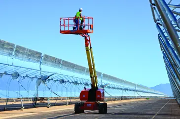 Boom lift extended