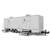 White Satellite 10-Station Restroom Trailer with 4 Sinks
