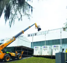 crane outside of plant