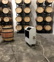 Water-cooled air conditioner in wine cellar