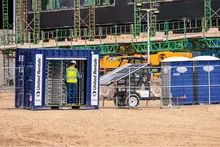 Turnstile at a construction site