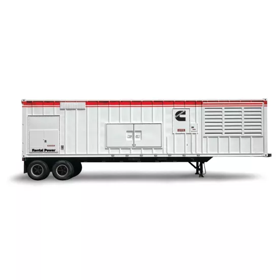 White and black and red CUMMINS 1,200-1,500 kW Towable Generator, Diesel