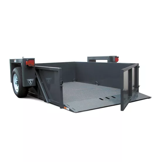 Black JLG Hydraulic Ground Level Equipment Trailer