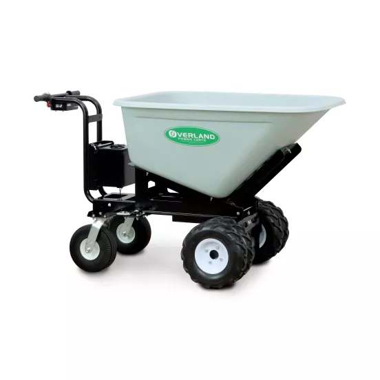 Green and black GRANITE Concrete Buggy, 10-14 cubic ft., Battery Powered