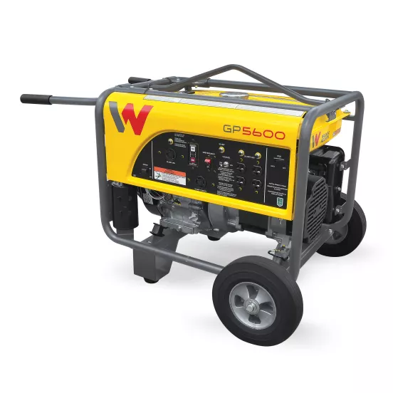 Yellow and gray WACKER 5,500-5,900 W Portable Generator, Gas