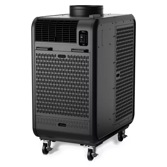Black DENSO 5-ton Portable Air Conditioner, 60,000 BTU, 208V, Electric Powered