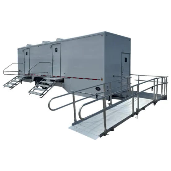 Gray Jag 10-Station ADA-Compliant Restroom Trailer, 5 Sinks