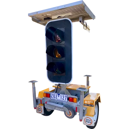 Portable traffic light system on trailer